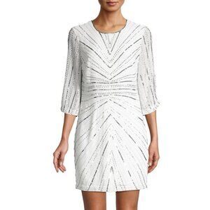 Parker Petra Sequin Mini Dress Ivory Womens Size 2
